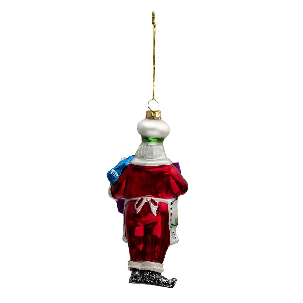 Christmas Ornament Santa 17 cm Red White Glass Christmas Ball