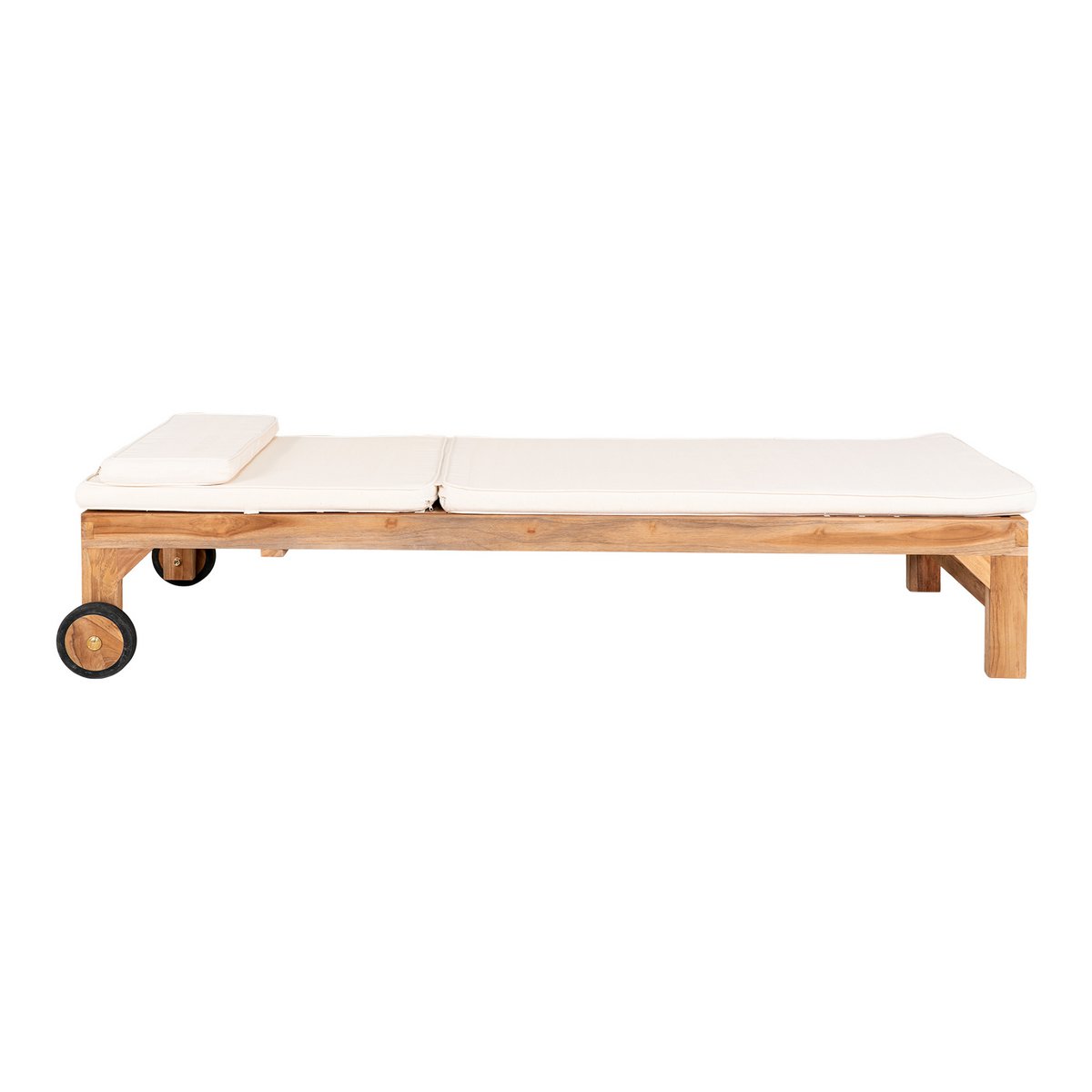 Ligstoelkussen wit katoen 200x62x6 cm