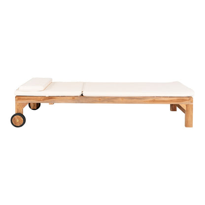Ligstoelkussen wit katoen 200x62x6 cm