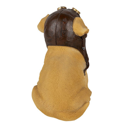 Hond beeld 14x10x16 cm bruin polyresin