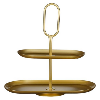 Etagère 2 lagen metaal 38x17x36 cm zwart