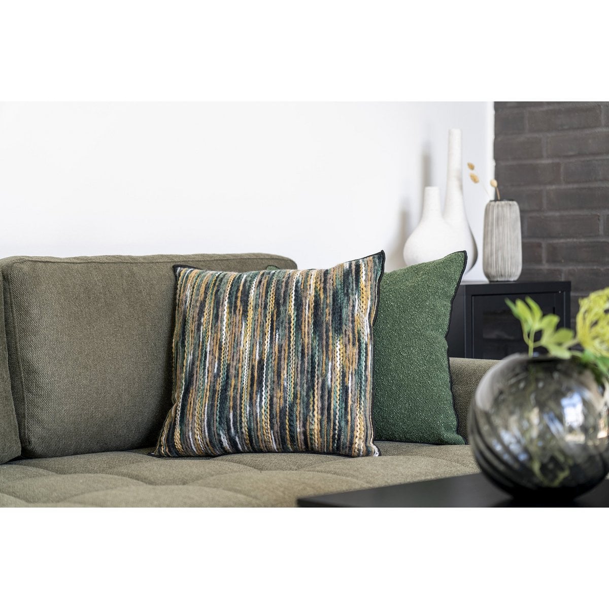 Lismore Kussen - Kussen, polyester, katoen, groen, 45x45 cm