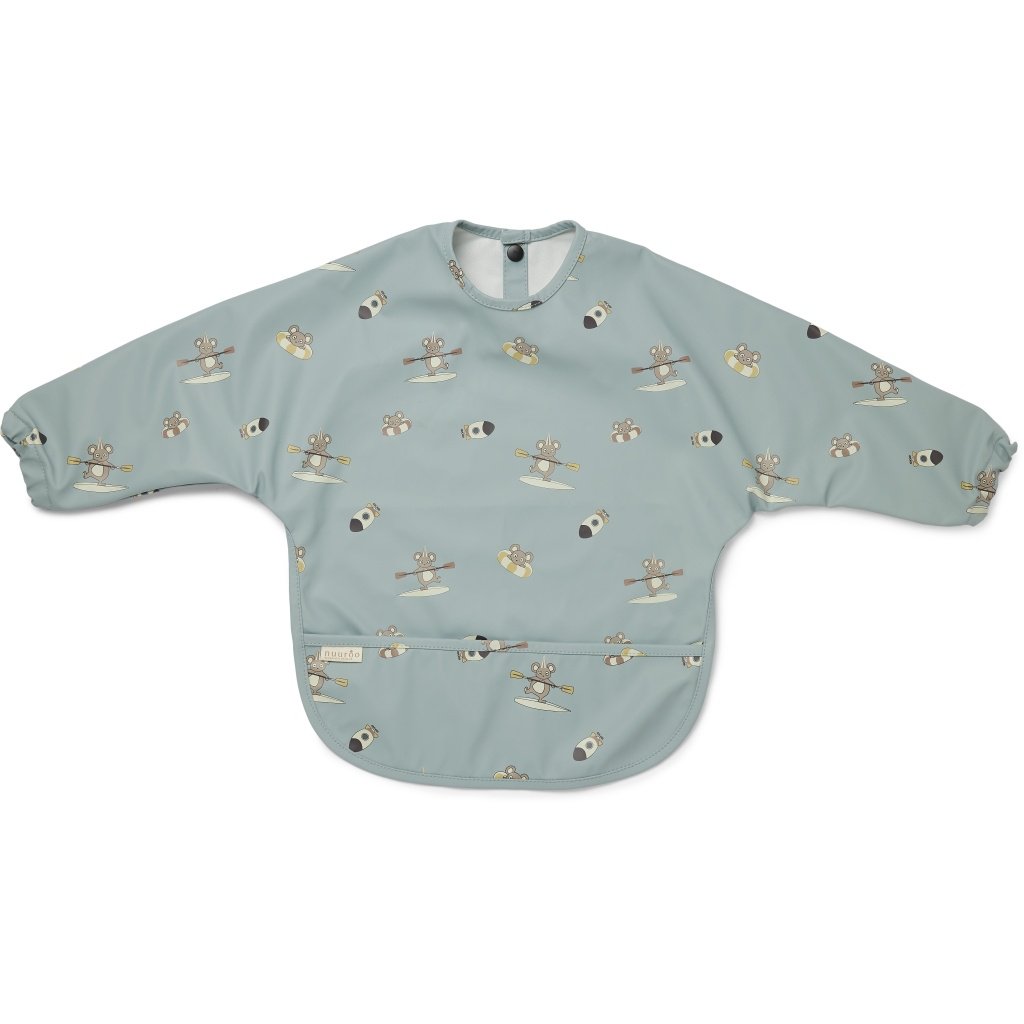Slabbetje lange mouwen blauw gecoat