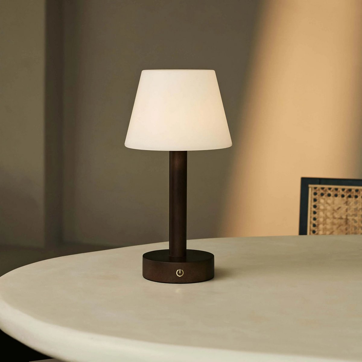Tafellamp Zoë hout dimbaar USB-C 28 cm