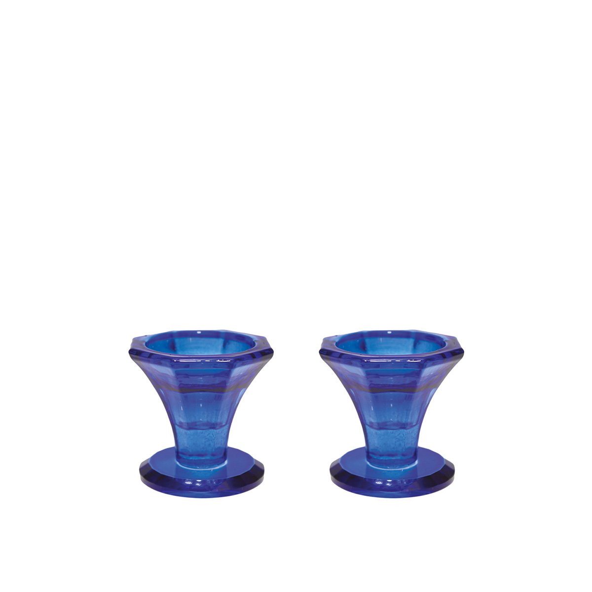 H5.5 cm Blue Candlestick - lot of 2