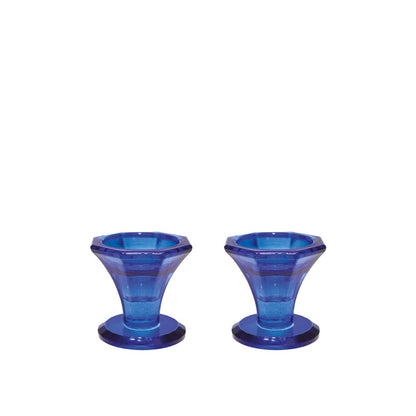 H5.5 cm Blue Candlestick - lot of 2