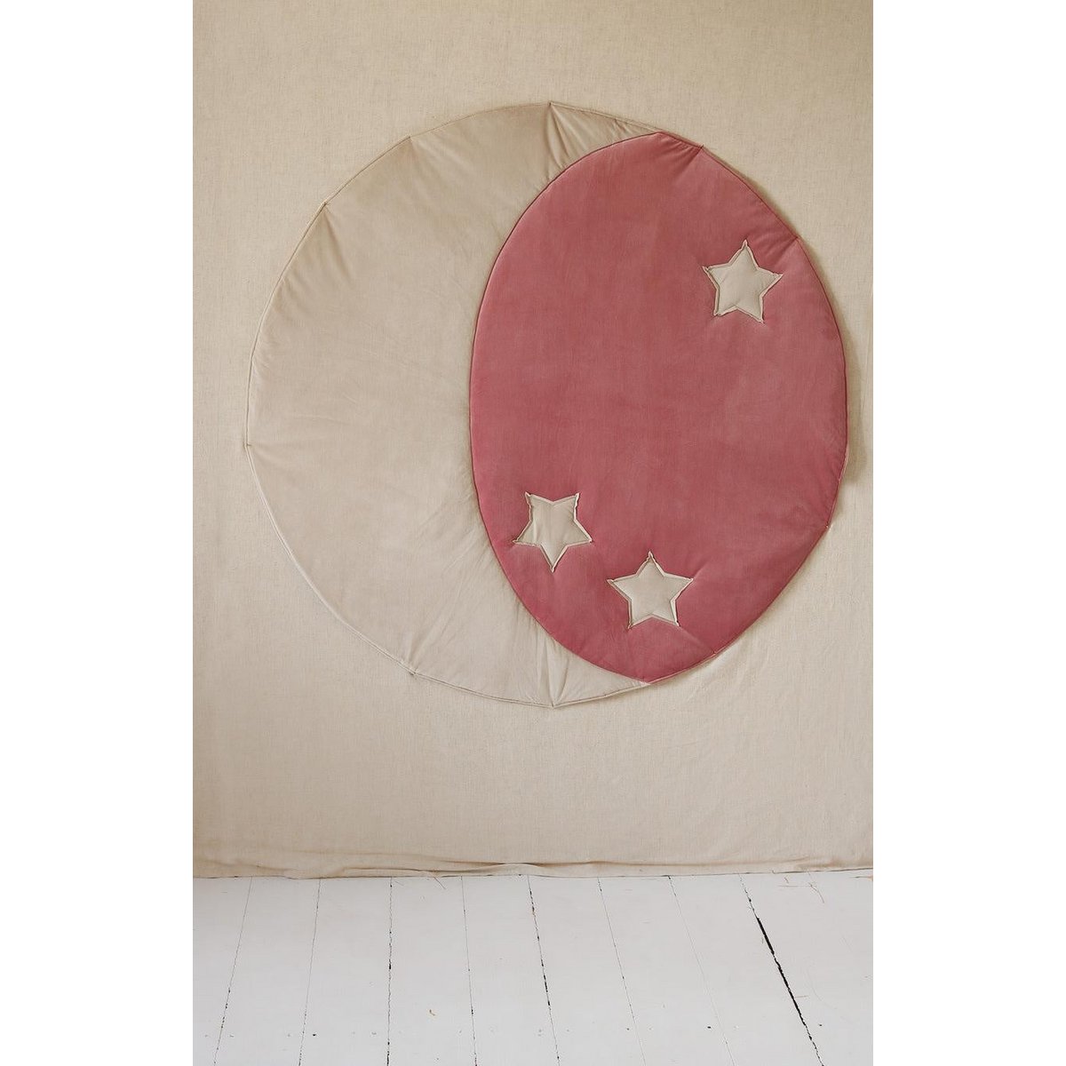 Speelkleed rond 120 cm roze beige fluweel