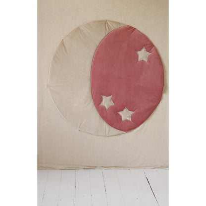 Speelkleed rond 120 cm roze beige fluweel