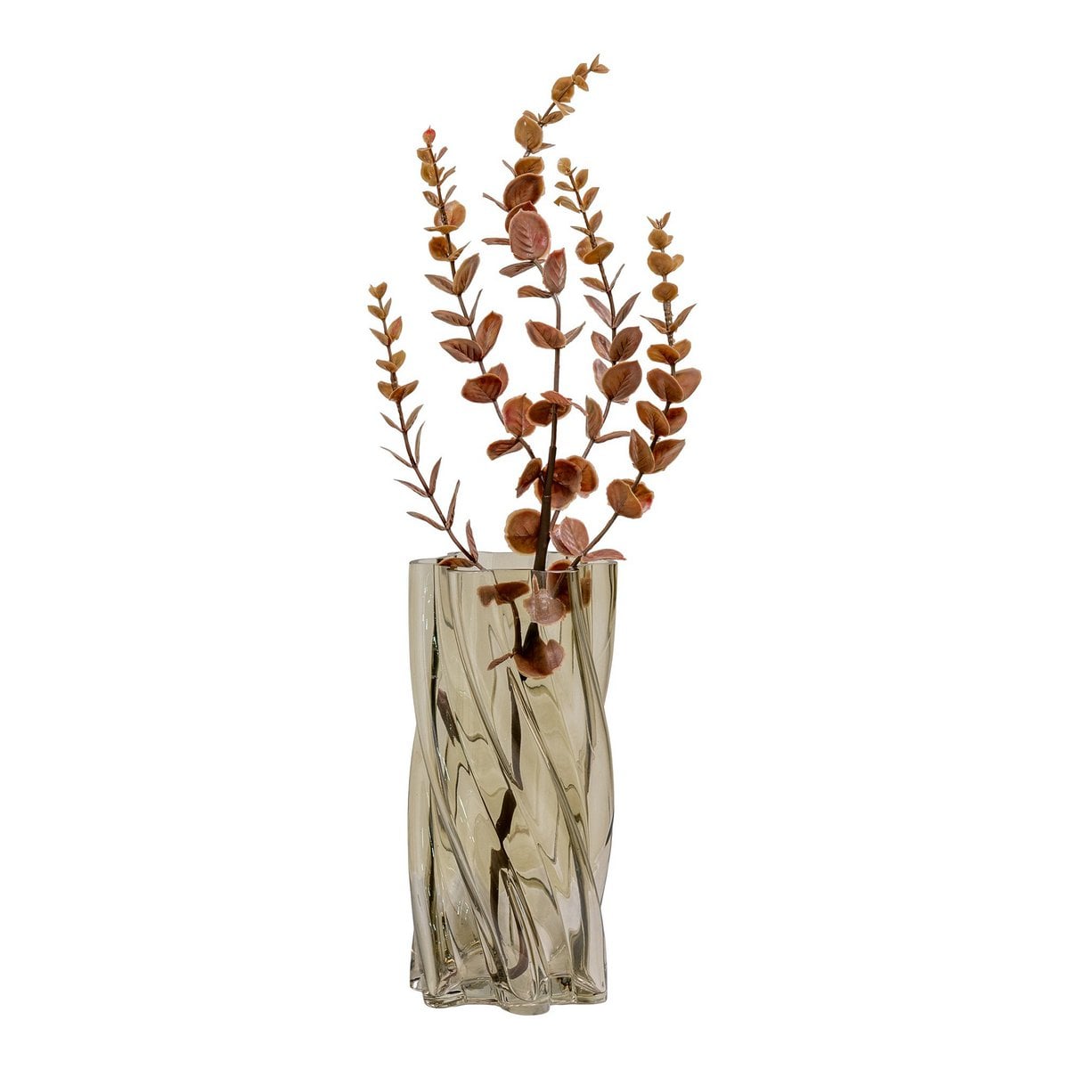 Vaas - Vaas, mondgeblazen glas, gerookt groen, ø12,5x25 cm