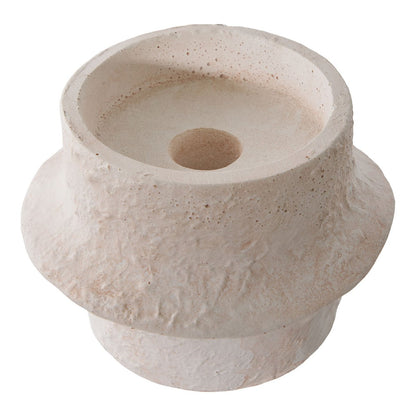 Kandelaar set 2 stuks wit keramiek cement
