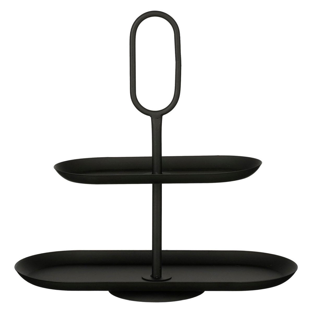 Etagère 2 lagen metaal zwart 38x17x41.5 cm