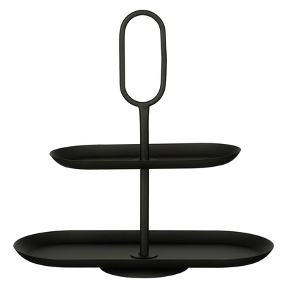 Etagère 2 lagen metaal zwart 38x17x41.5 cm