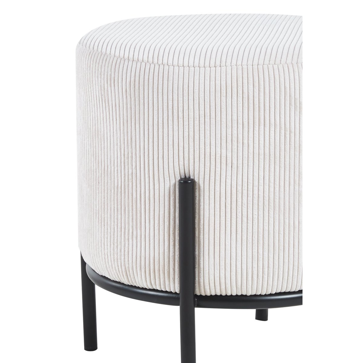 Kruk Ø35x38 cm beige koordoptiek
