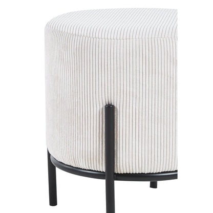 Kruk Ø35x38 cm beige koordoptiek
