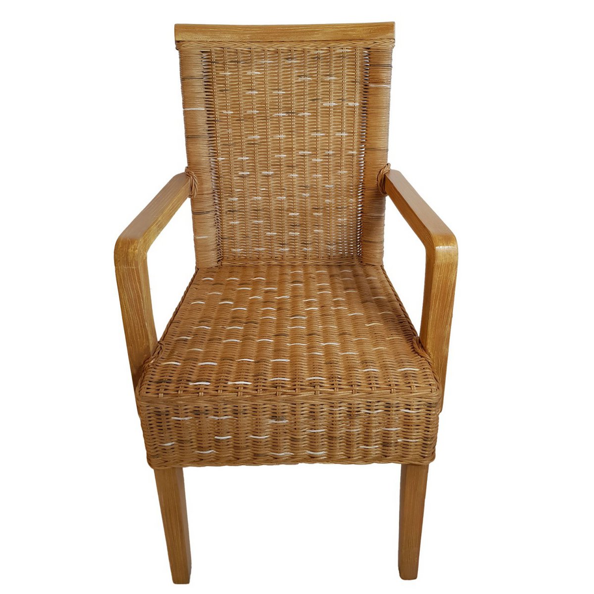 Eetkamerstoelen Met Armleuningen Rattan Capuccino 2 Stuks