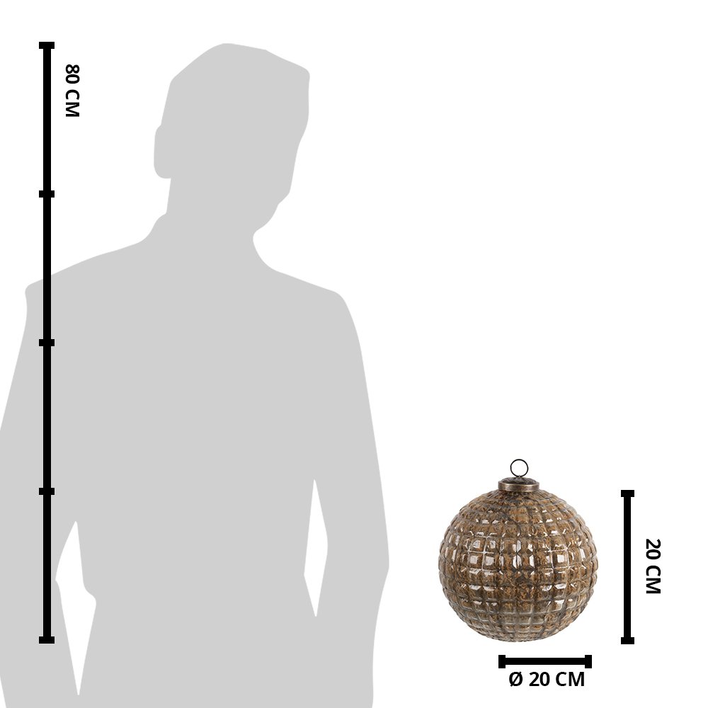 Kerstbal XL Ø 20 cm koperbruin glas