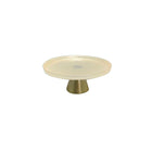 Taartplateau glas wit goud 21x21x8 cm