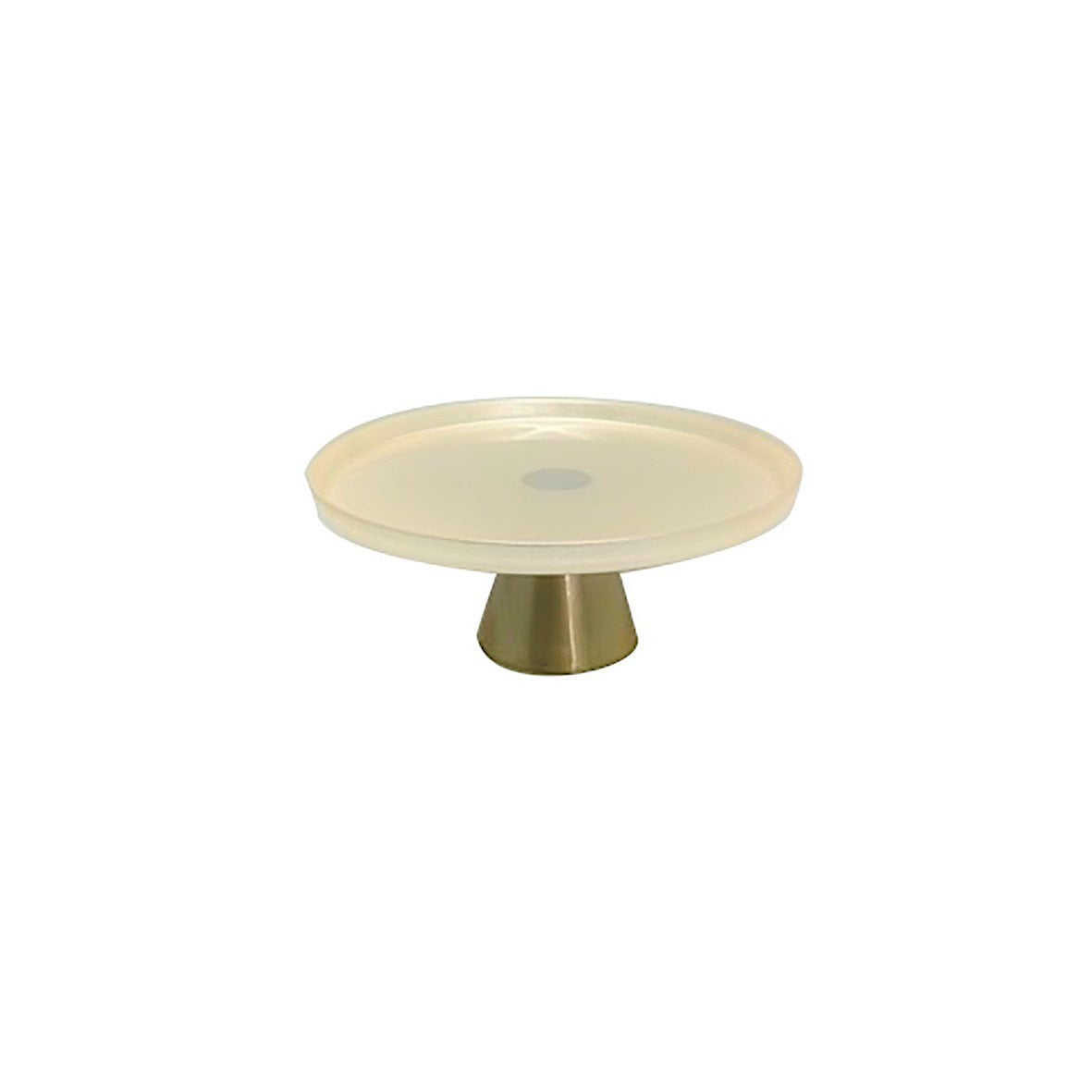 Taartplateau glas wit goud 21x21x8 cm