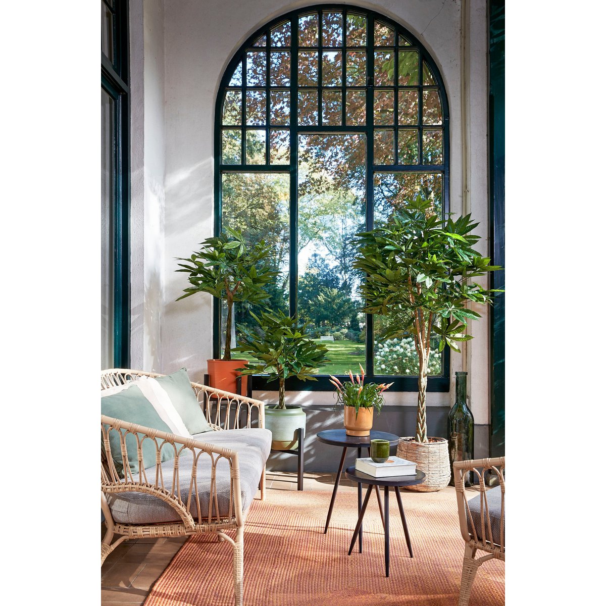 Kunstplant Pachira 120x50 cm groen