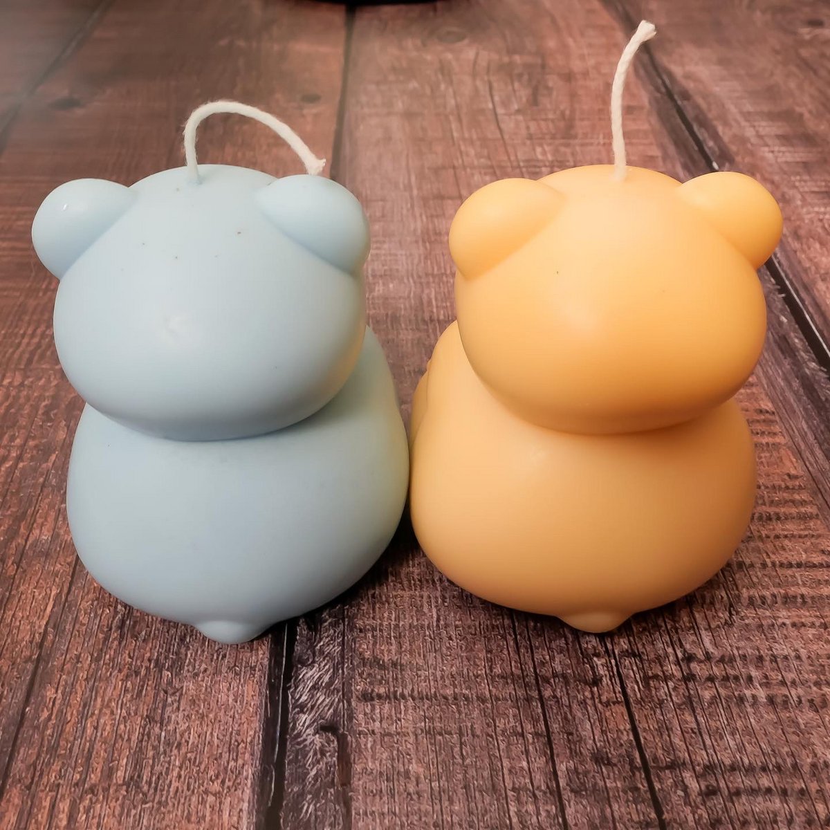 Vormkaars teddybeer 9 cm sojawas lavendel