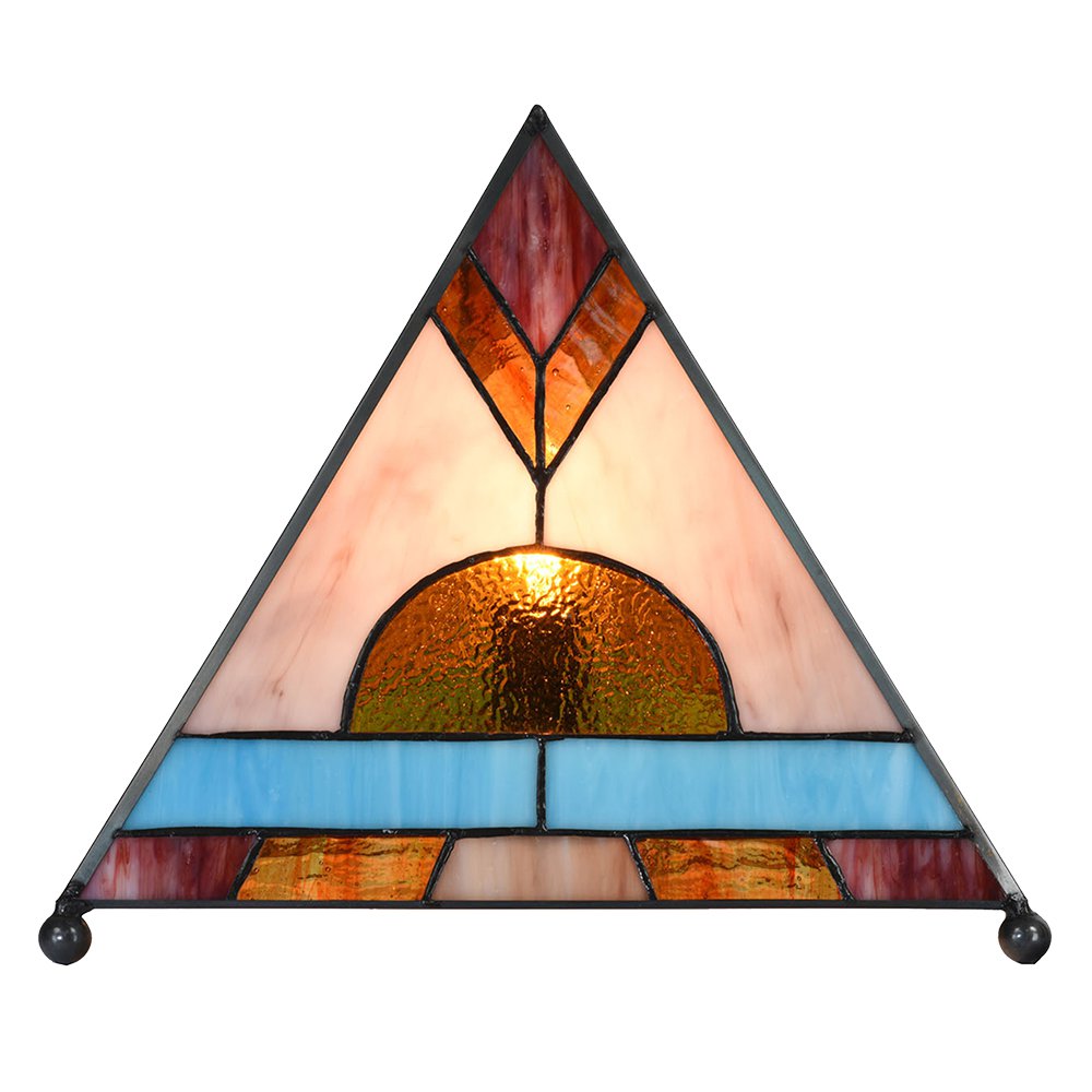 Tafellamp glas 26x26x30 cm bruin