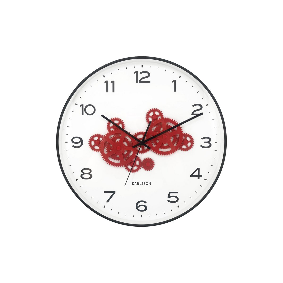 Wandklok 40 cm rood