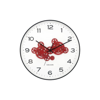 Wandklok 40 cm rood