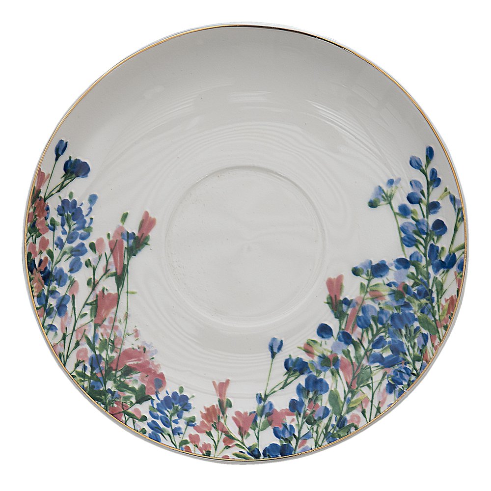 Kop en schotel 250 ml blauw wit porselein