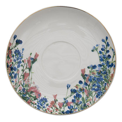 Kop en schotel 250 ml blauw wit porselein