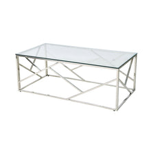 Salontafel 120x60 cm glas zilver