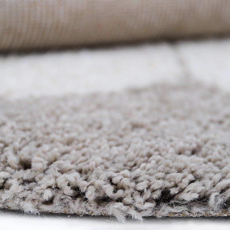 Vloerkleed rond 120 cm beige madeliefje