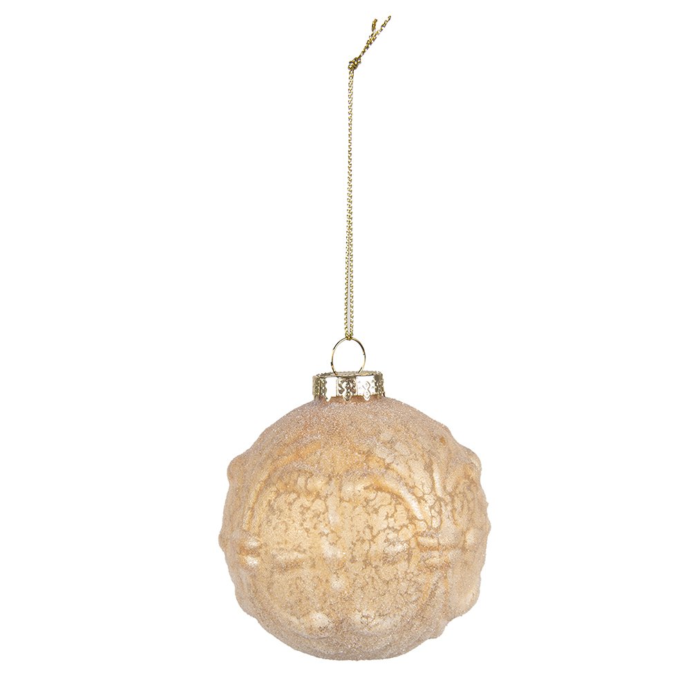 Kerstbal 4 stuks Ø 10 cm geel glas