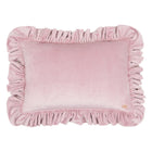 Soft velvet cushion with ruffle “Light pink”