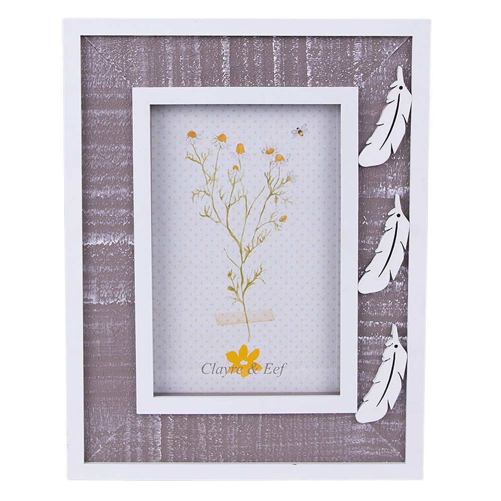 Fotolijst 10x15 cm grijs wit hout
