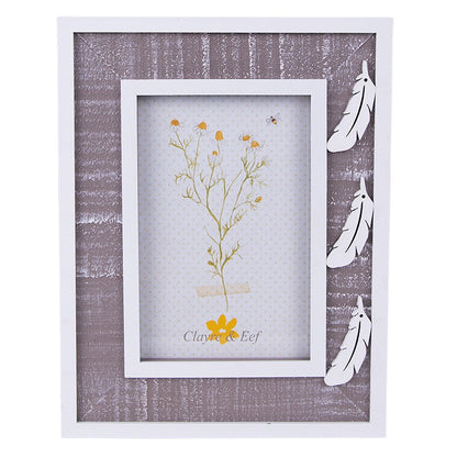 Fotolijst 10x15 cm grijs wit hout