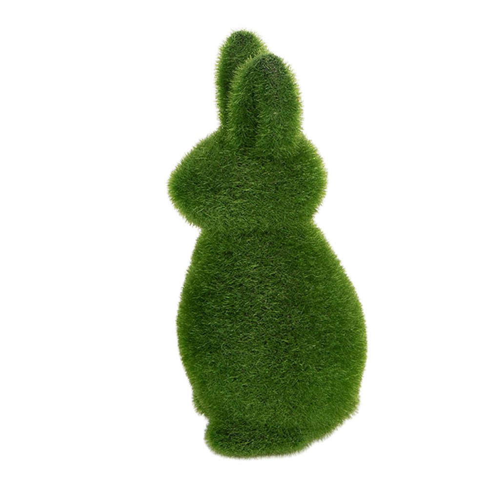 Decoratie Beeld Konijn Ø 7x14 cm Groen Kunststof