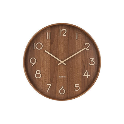 Wandklok 40 cm notenhout bruin