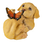 Hond beeld 14x9x10 cm bruin kunststof