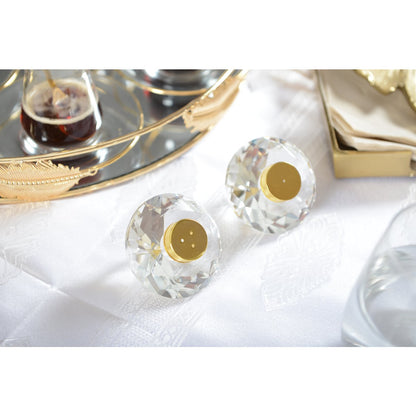 Zout en peperstel 7 cm kristal goud