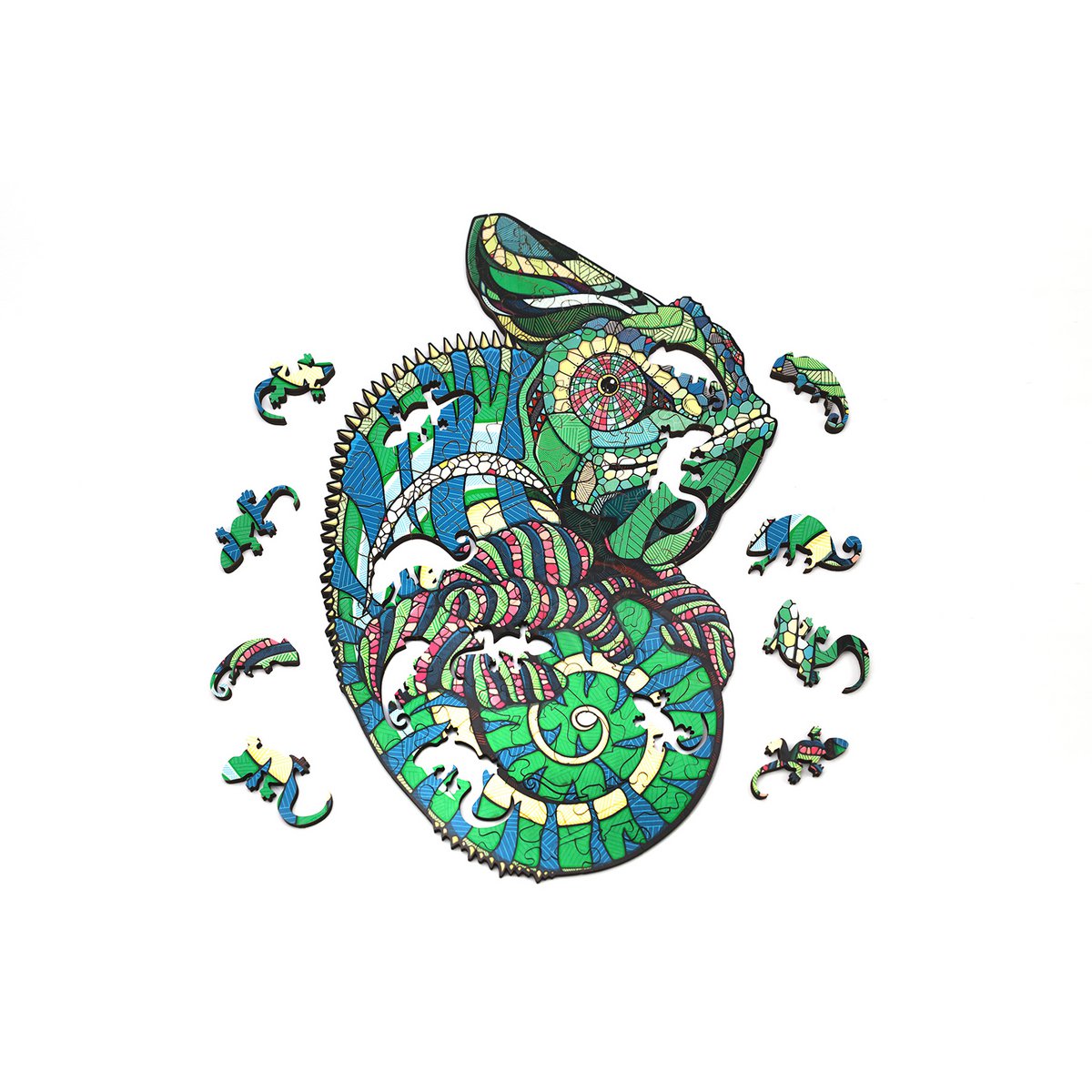 Houten legpuzzel kameleon 26x19,6x0,5 cm