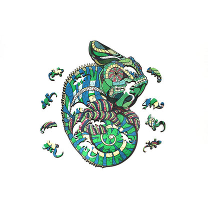 Houten legpuzzel kameleon 26x19,6x0,5 cm