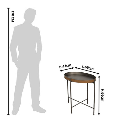 Side Table 69x47x66 cm Brown Iron
