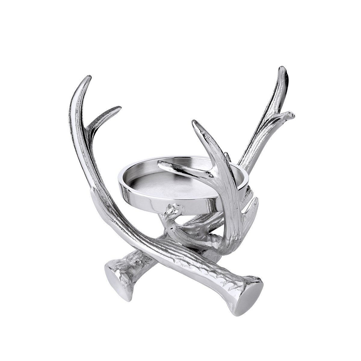 Kandelaar 25 cm aluminium vernikkeld glas