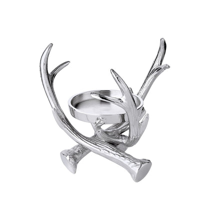 Kandelaar 25 cm aluminium vernikkeld glas