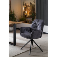 Swivel armchair with 360° rotation, black
