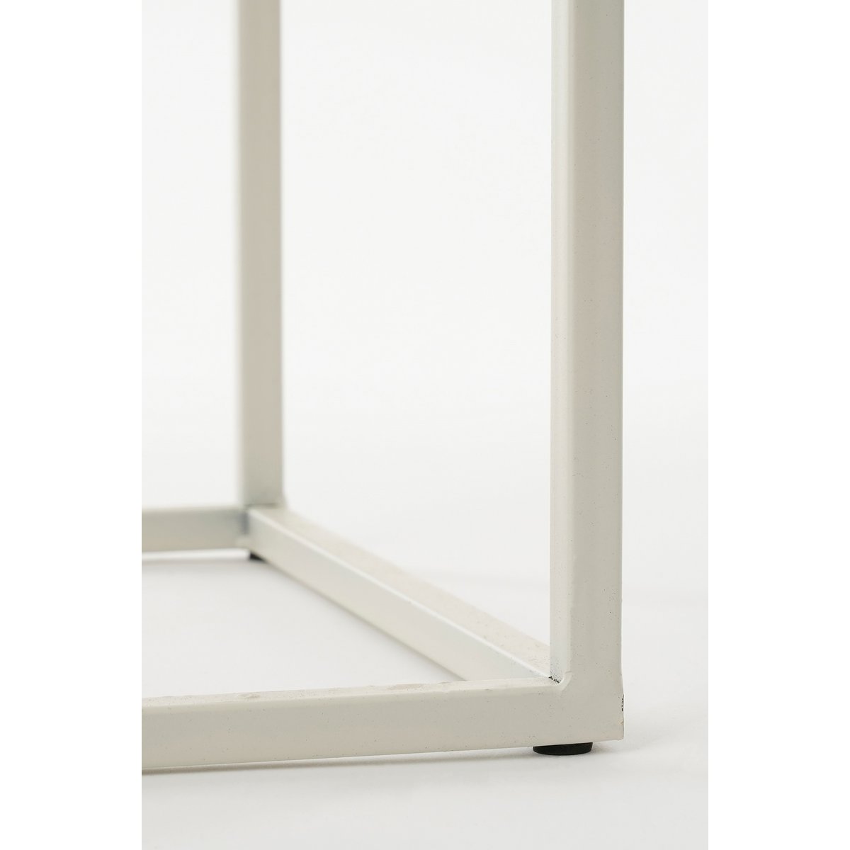Bijzettafel set 3 metaal off-white 20x20x50 cm