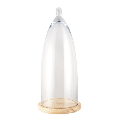 Glazen stolp 24x56 cm hout