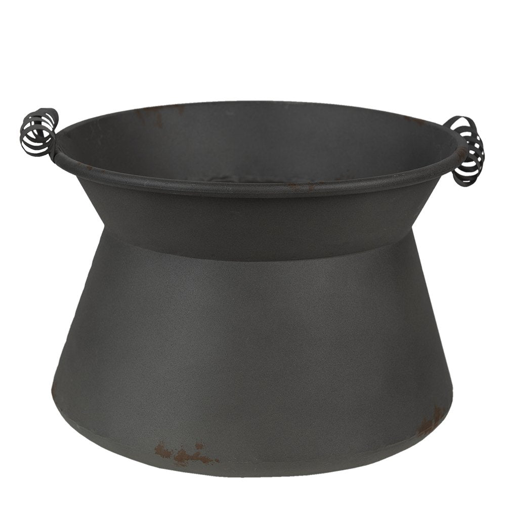 Bloempot set 2 stuks Ø28 Ø22 cm grijs ijzer