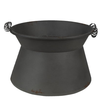 Bloempot set 2 stuks Ø28 Ø22 cm grijs ijzer