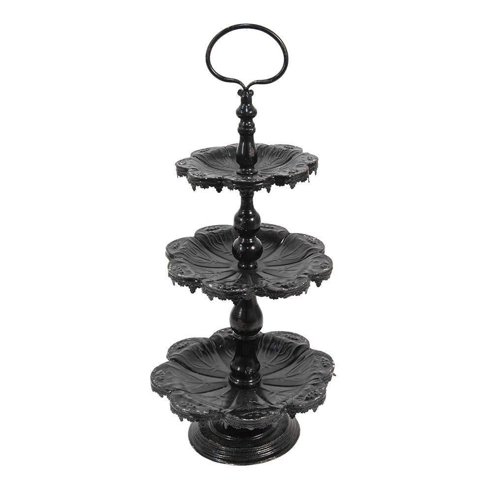 Etagère 3 laags Ø 33x71 cm zwart ijzer